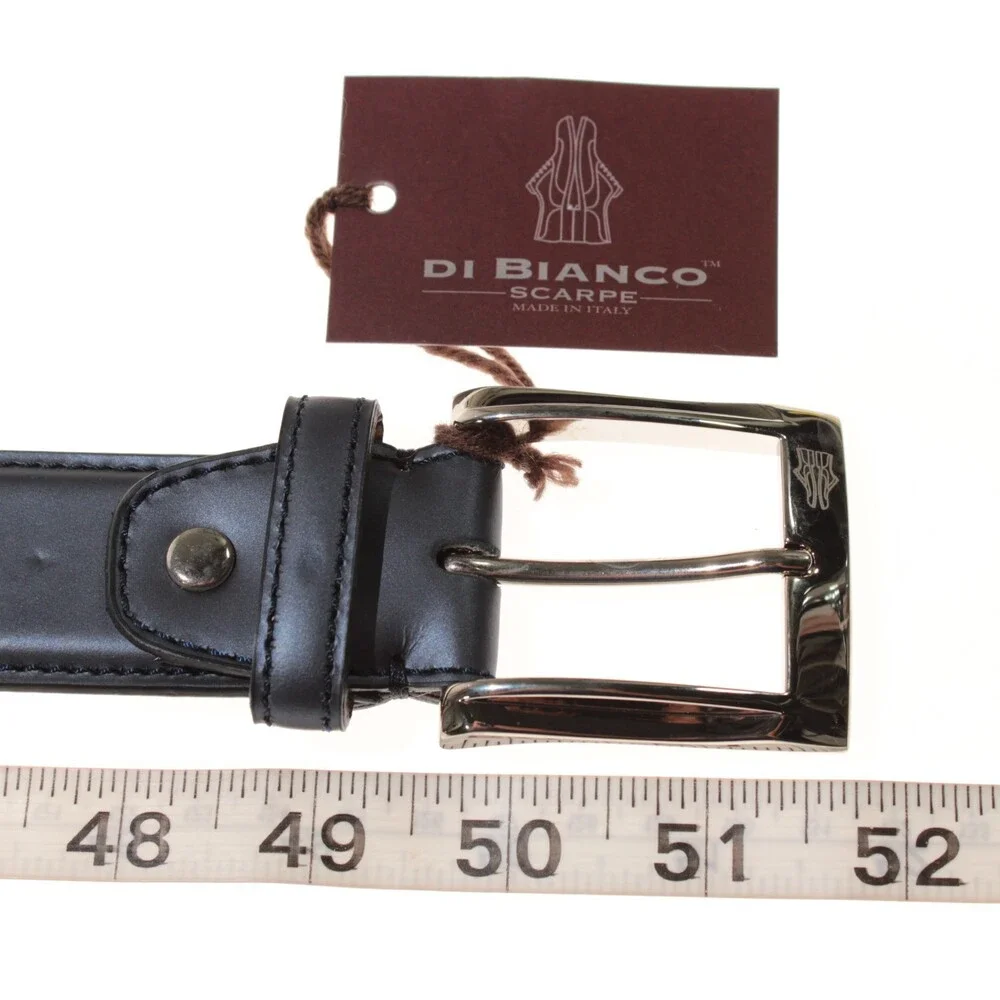 Di Bianco NWT Cut to Size Dress Belt In Solid Navy Blue Leather One Size